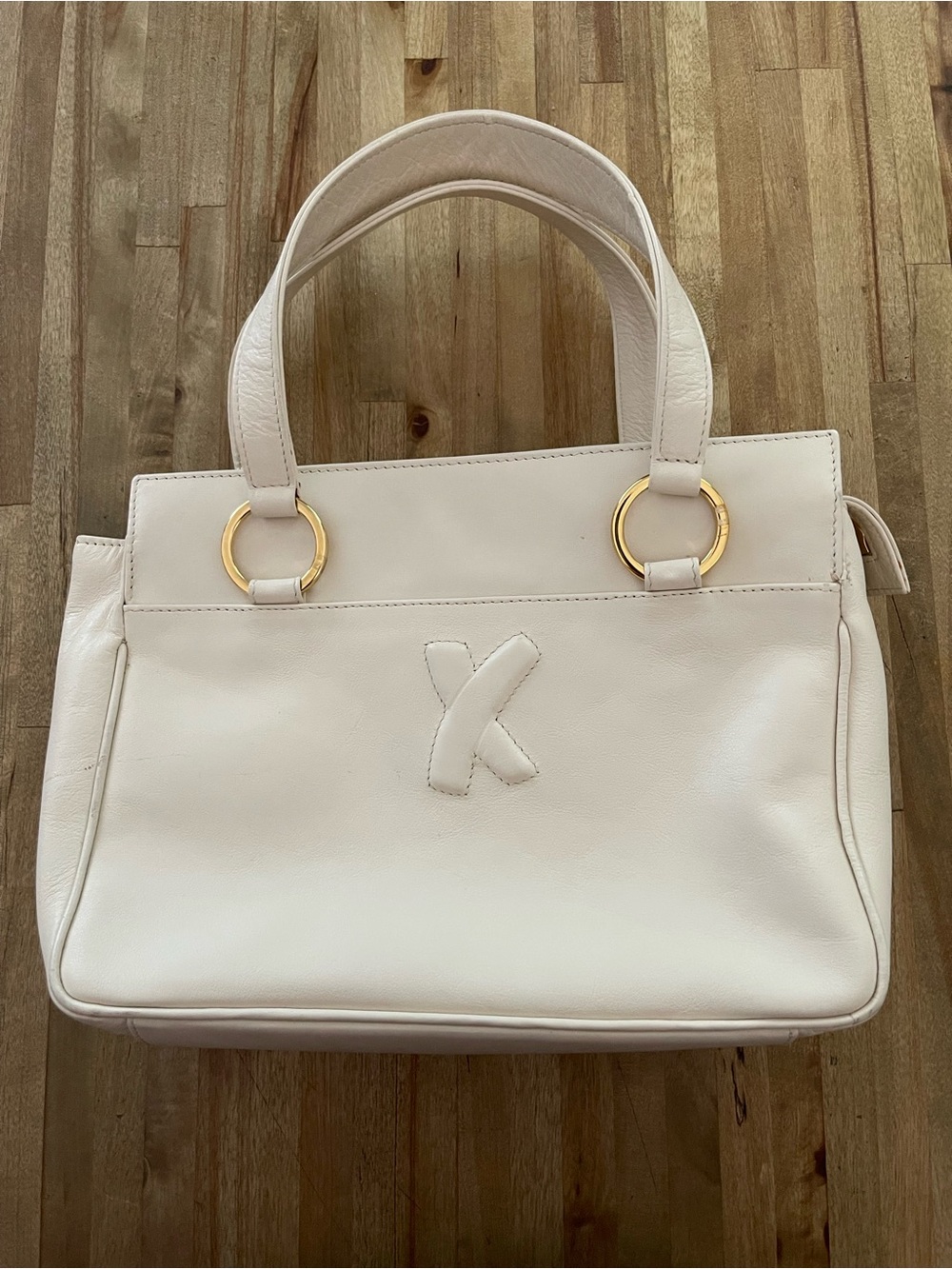 Paloma Picasso Cream Leather Handbag